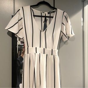 Black and White Jumpsuit High Low Romper